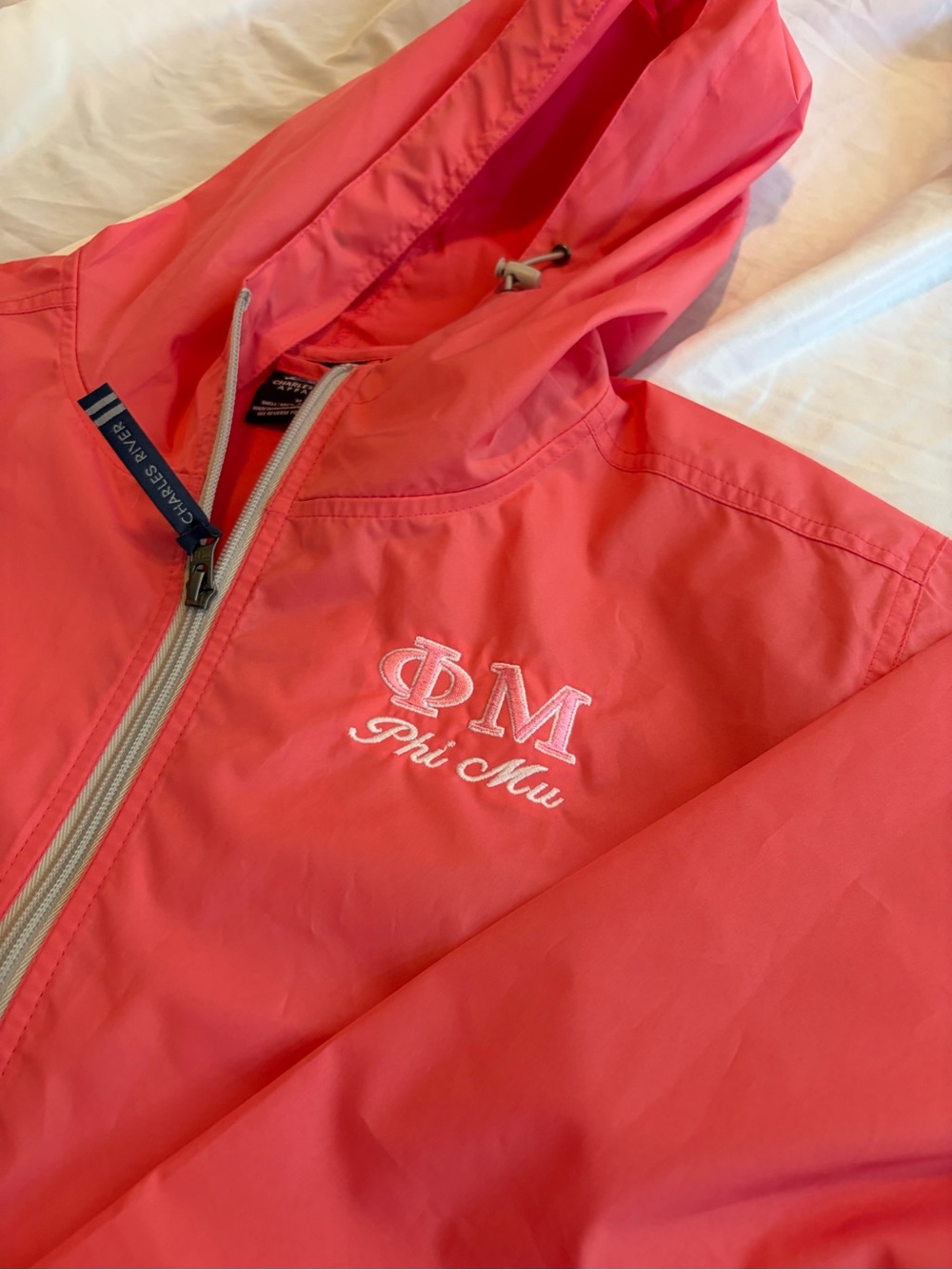 *Phi Mu Greek Quarter Zip Windbreaker (Charles Rive Apparel) Women's Medium NWOT